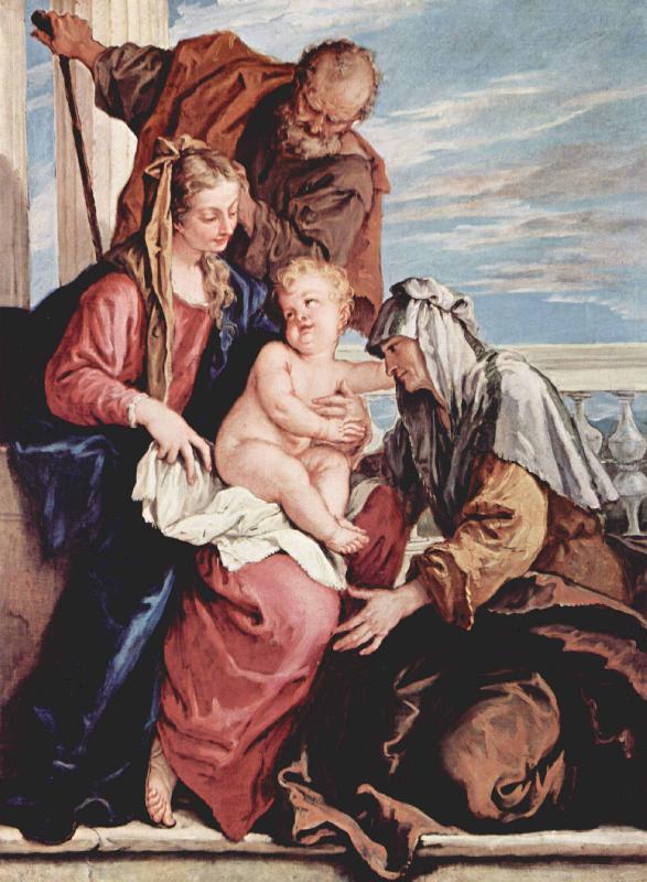 Sebastiano Ricci Heilige Familie mit Hl Anna oil painting image